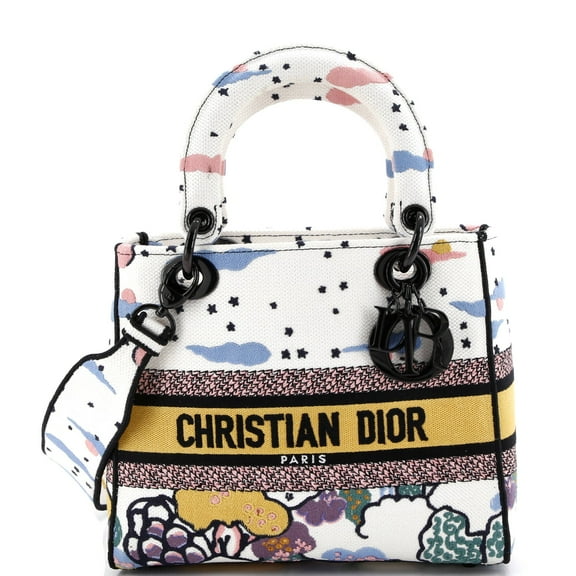 Pre-Owned Lady D-Lite Bag Embroidered Canvas Medium By Rebag