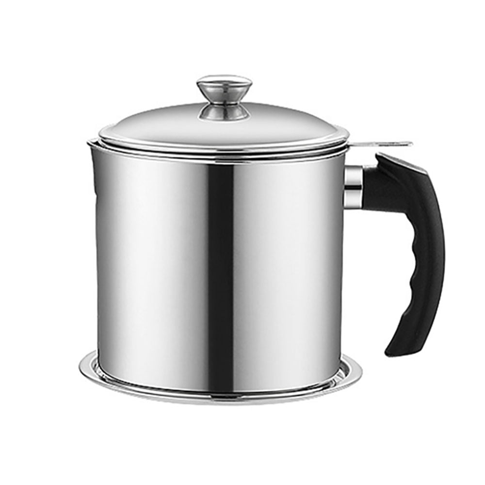 Stainless Steel Oil Strainer Bottle Potgrease Can Oil Storage Can Container With Fine Mesh Strainer For Storing Frying Oil And Cooking Grease Keeper Container 3 Colors Silver Walmart Com Walmart Com