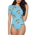 thumbnail image 2 of Goofa Sea Turtle Printed Women Rash Guard Short Sleeve,Tummy control Swimsuit Surfing Swimsuit Bathing Suit One Piece Swimsuit UPF 50-Medium, 2 of 9