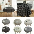 thumbnail image 3 of Nappe Ronde Lavable en Lin, Nappe Géométrique, Housse de Table, Décoration, 3 of 9