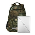 thumbnail image 7 of FORMRS Unisex Backpack Elementary School Travel Bookbag with Reflective Stripes, Brown Floral Rabbits Pattern, 7 of 7