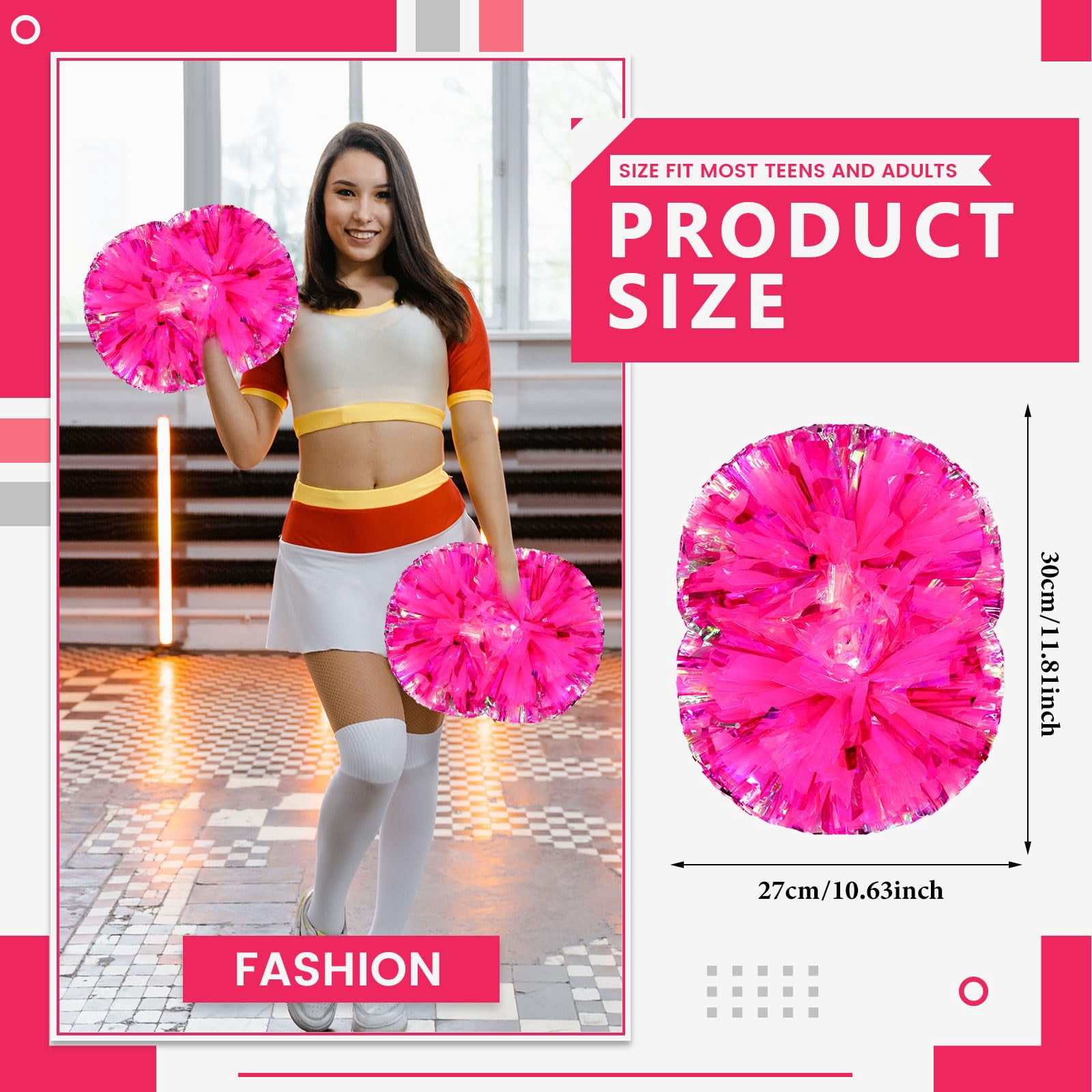 24 Pcscheerleading poms,pom poms Cheerleading with Handle Style Cheer Pom Pomsfor Dance, Matches
