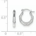 thumbnail image 2 of 925 Sterling Silver Rhodium-plated Patterned Hollow Hoop Earrings, 2 of 5