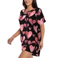 thumbnail image 3 of Womens Pajama Sets With Pocket, Hearts Lounge Sets Short Sleeve Sleepwear PJ Sets for Women, 3 of 6