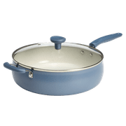 Tasty Clean Ceramic Non-Stick Jumbo Cooker Saut Pan, 5 Quart, Blue