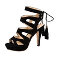 thumbnail image 2 of Zapatos de mujer Moda Color sólido Empalme minimalista Hollow Out Tassel Tacones altos Sandalias romanas Wmkox8yii  hfjk1376, 2 of 9