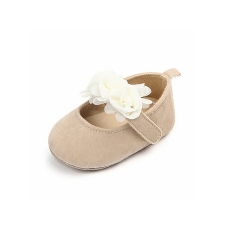 

Rotosw Infant Mary Jane Magic Tape Flats First Walker Baby Shoes Toddler Loafer Flat Newborn Cute Soft Sole Princess Shoe Apricot 5C