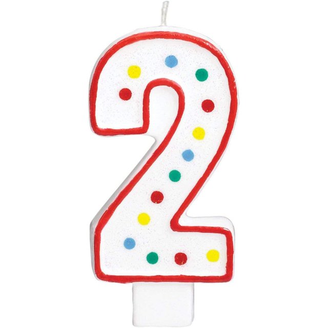 Amscan - Velas de Cumpleaños Diseño Lunar 2º Cumpleaños (Blanco, Rojo)
