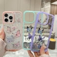 thumbnail image 2 of Drip Butterfly Glitter Laser Phone Case with or without Laser Paper, Drop and Wear Resistant for iPhone 15 14 13 12 11 Ultra Plus XS X XR Max mini 7 8 Phone Case (Purple 1,iPhone Xs Max), 2 of 8