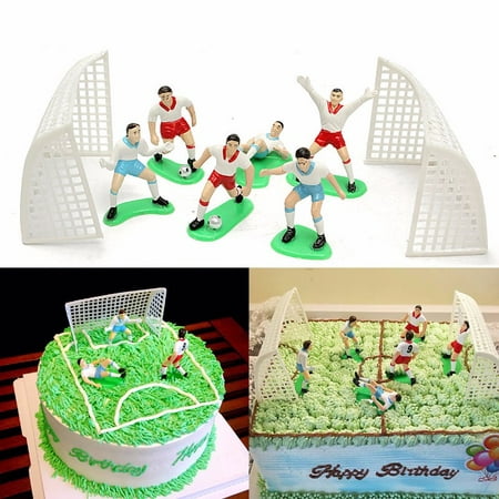 Cake Decorating Supplies ,8PCS Soccer Football Cake Topper Player Decoration Tool Birthday Mold Mould Set