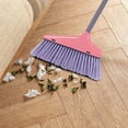 thumbnail image 6 of Summercome Upright Long Handle Dustpan and Brush Broom Set, Lobby Home Modern Comfort Grip Flexible & Durable Sweeper, Pink, 6 of 9