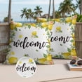 thumbnail image 3 of Summer Lemon Outdoor Pillow Covers 24x24 Set of 2,Waterproof Patio Throw Pillowcase Protectors,Spring Yellow Fruits Green Leaf Plant Decorative Pillow Shams Cushion Covers for Seat Bed Couch Sofa, 3 of 8