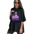 thumbnail image 3 of Plus Size Shirt for Women Black Tops for Women Oversized Short Sleeves Shirt for Women Mountain T Shirt Crewneck Shirt for Women XL, 3 of 5