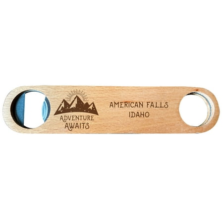 

American Falls Idaho Laser Engraved Wooden Bottle Opener Adventure Awaits Design