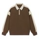 thumbnail image 4 of pstuiky hombres de manga larga, Sudadera con solapa y manga larga de color liso para hombre top de hombre m, 4 of 4