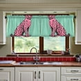 thumbnail image 3 of Yayeee Kitchen Curtains Tier Set of 2 Light Filtering 57"x36" Over Sink Window Panels, Pink Cheetah, 3 of 7