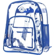 K-Cliffs Unisex Heavy Duty Clear Backpack See Through PVC Work Security Bag Transparent Workbag Royal Blue