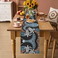 thumbnail image 2 of Polynesia Texture Table Runner - 36 Inch Long Retro Traditional Tribe Turtle Abstract Cotton and Linen Blended Dress Scarves Farmhouse Table Runner for Kitchen Dining, Coffee Table, 13" x 36", 2 of 8