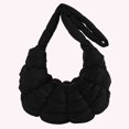 thumbnail image 5 of Bolso plisado para axila para mujer, bolso acolchado para axila, bolso de hombro de nube a la moda de gran capacidad, bolso acolchado de algodón de Color sólido, 5 of 5