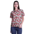 thumbnail image 1 of Moomaya Printed Half Sleeve Shirt For Women Button Down Collar Casual Top, 1 of 6