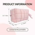 thumbnail image 2 of Quilted Makeup Bag Puffy Cosmetic Bag, Travel Toiletry Bag for Women, Cute Makeup Organizer Bag for Gifts Hot Pink Puffer Makeup Pouch, 2 of 12