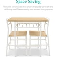 thumbnail image 3 of Songqin 3-Piece Modern Dining Set, Space Saving Dinette for Kitchen, Dining Room, Small Space w/Steel Frame, Built-in Storage Rack - Natural/White, 3 of 14