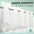 thumbnail image 4 of Yiannan No Hook Slub Textured Shower Curtain with Snap-in PEVA Liner, Mesh Window - White, 71 x 74, 4 of 6
