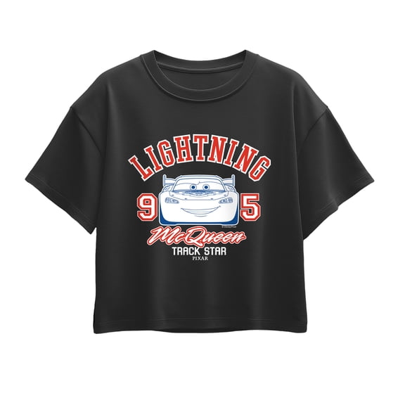 Cars - Lightning McQueen Track Star Short Sleeve Boxy Graphic T-Shirt