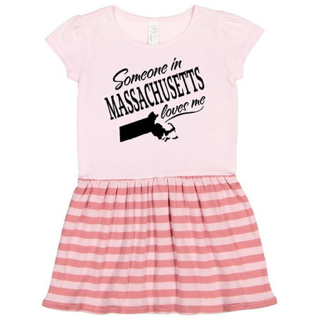 

Inktastic Someone in Massachusetts Loves Me Gift Toddler Girl Dress