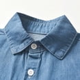 thumbnail image 7 of RTKFRFLM Boys Denim Lapel Shirt Fashionable Long Sleeve Gentleman Button-Down Top Blue 5-6 Years, 7 of 7