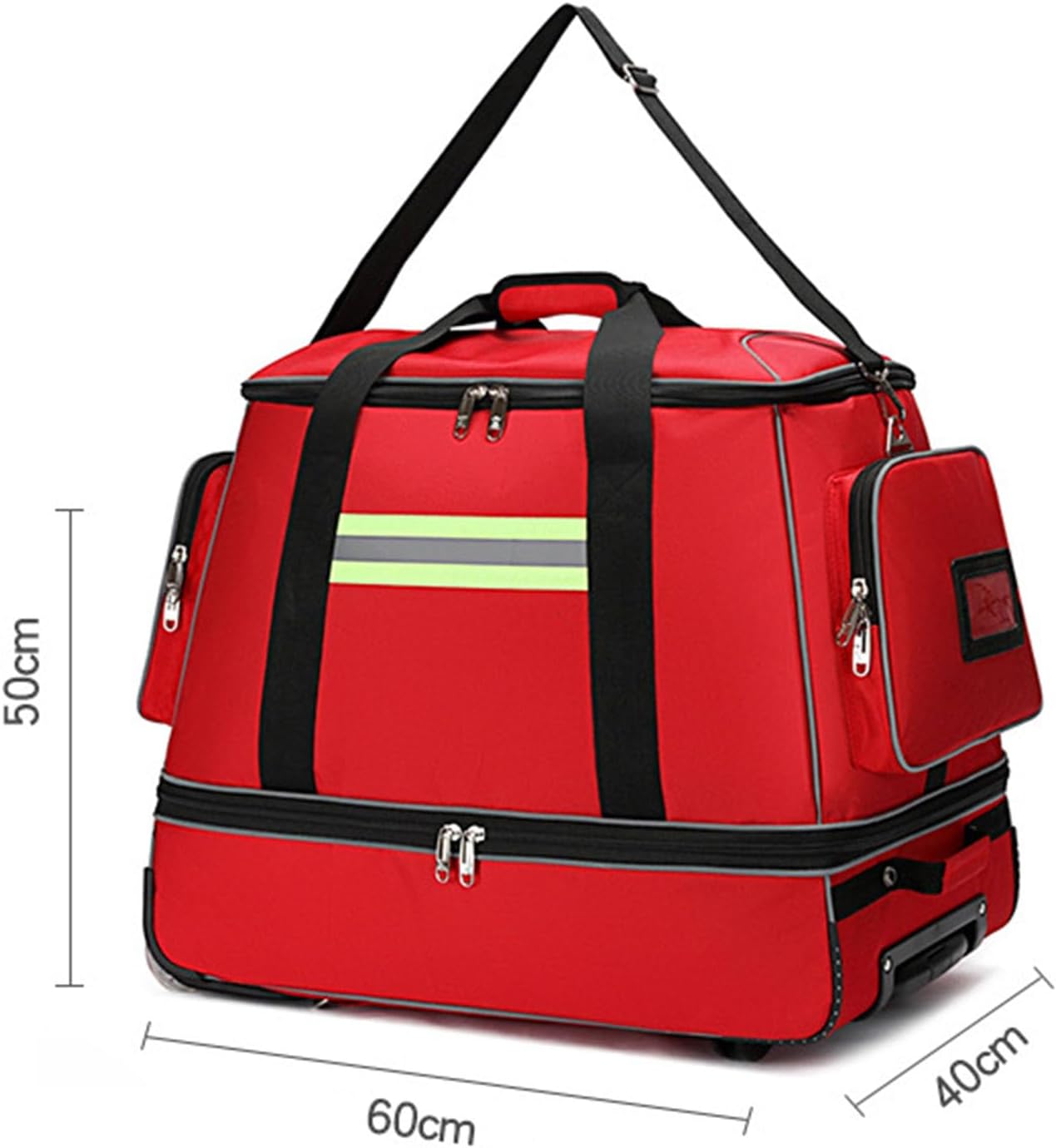Rolling Roller Bag Trolley EMT Bag Empty for First Aid Responder Home Health Care Nursing Student Roll Duffle Bag Carry on with Wheels