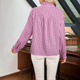 thumbnail image 6 of Endives Womens Button Down Blouse Plaid V Neck Casual Long Sleeve Tops Work Checkered Shirt Trendy Spring Outfit, 6 of 6