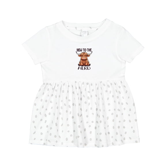 Inktastic New to the Herd Highland Cow Girls Baby Dress