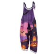 thumbnail image 2 of Halloween Womens Jumpsuits Plus Size Boho Beach Womens Romper Sleeveless Halloween Pumpkin Jumpsuits Rompers Loose Fit Spaghetti Strap Womens Overalls Ginger 2XL, 2 of 7