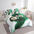 thumbnail image 3 of Homewish Rose Flower Floral Bedding Comforter Set 7pcs for Adult, Dreamy Green Mabrle Queen Bedding Sets, Fashion Art Abstract Reversible Queen Sheet Sets, Lightweight Room Decor, 3 of 7