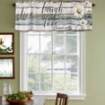 thumbnail image 5 of 2 Panels White Green Blue Valance for Windows, Vintage Wooden Rustic White Daisy Floral Light Filtering Kitchen Curtains, Rod Pocket Window Treatment Curtain Valances for Living Room Bedroom, 42"x12", 5 of 9