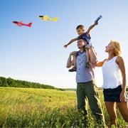 TiokMc Foam Airplane Launcher Toy Set, 3 Pack Catapult Planes with 2 Flight Modes and Stickers, Outdoor Flying Toys for Kids Boys Girls Ages 4-10
