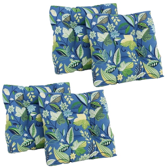 Blazing Needles 19-inch Squared Patterned Spun Polyester Tufted Dining Chair Cushions (Set of 4)