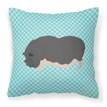 Blue Check Themed Fabric Decorative Pillow