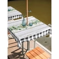 thumbnail image 2 of Square Outdoor Tablecloth with Umbrella Hole Green Eucalyptus Leaves Outside Table Cloth Waterproof Patio Table Cover Vintage Art Farmhouse Wooden Zipper Tablecloths for Picnic Camping 60x60 Inch, 2 of 8