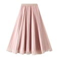 thumbnail image 1 of Aocisk Jupe de Danse Mi-Longue pour Femmes, Taille Haute, Design Réversible avec Maille pour Fête et Performance, Rose, Taille Unique, 1 of 8
