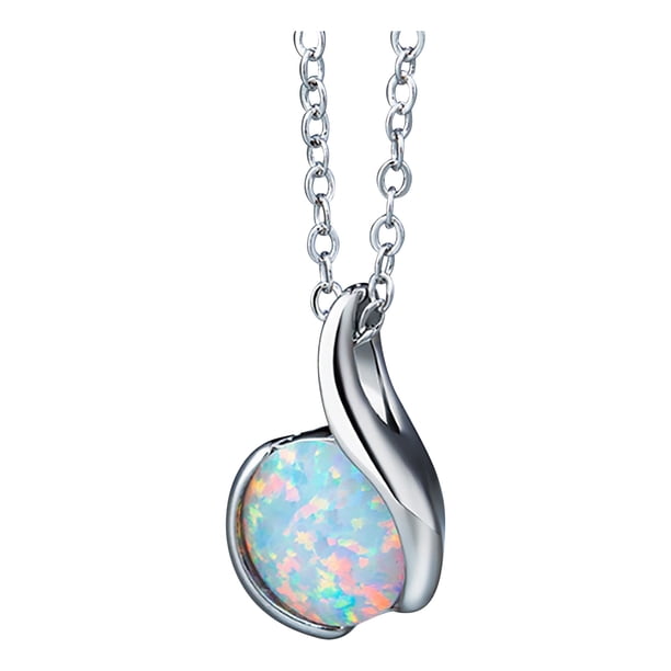 Collar con colgante de ópalo para mujer, regalo maravilloso para aniversario