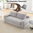 thumbnail image 4 of Convertible Sofa Bed,Compression Sofa,Corduroy Fabric Loveseat Sofa Floor Sofa Bed for Small Spaces, Apartments,No Assembly,LIGHT GREY, 4 of 7