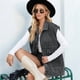 thumbnail image 5 of Chaqueta Vaquera Sin Mangas de Gran Tamaño para Mujer, Chaleco con Botones, Top de Verano, Vaqueros, Chalecos, Tops Gris Oscuro S, 5 of 8