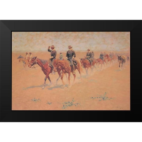 Remington, Frederic 14x11 Black Modern Framed Museum Art Print Titled - The Quest