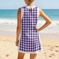 thumbnail image 7 of Short Sets Women 2 Piece Outfits Summer Crew Neck Tank Top and Shorts Set Sleeveless Cute Matching Sets Lounge Wear Purple 2XL, 7 of 7