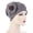 Gray, variant on Women Turban Flower Caps Vintage Beanie Headscarf Elastic Headwrap Hat