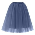 thumbnail image 5 of Dpytoraw Womens Pleated Knee Length Skirt Adult Tutu Dancing Skirt Navy One Size, 5 of 5
