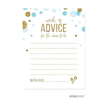 Advice For Mom Dad Baby Blue Gold Glitter Baby Shower Games 20 Advice For Mom Dad Baby Blue Gold Glitter Baby Shower Games 20