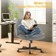 thumbnail image 7 of CloudRest Pro Armless Office Desk Chair, Criss Cross Swivel Chair with Wheels, Wide Seat Adult Vanity Chair for Home Office , Gray, 7 of 7